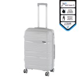 Leziter TraveLux Voyager közepes bőrönd keményfedeles 68x45x25 cm szürke