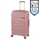 Leziter TraveLux Voyager nagy bőrönd keményfedeles 76x50x29 cm mályvarózsaszín