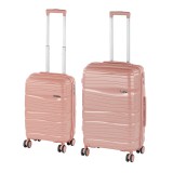 Leziter TraveLux Voyager V gurulós bőrönd szett rosegold