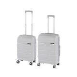 Leziter TraveLux Voyager V gurulós bőrönd szett szürke
