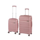 Leziter TraveLux Voyager VI gurulós bőrönd szett mályvarózsaszín