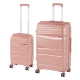Leziter TraveLux Voyager VI gurulós bőrönd szett rosegold