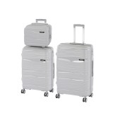Leziter TraveLux Voyager X gurulós bőrönd szett szürke