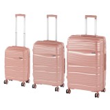 Leziter TraveLux Voyager XI gurulós bőrönd szett rosegold