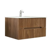 Leziter Trent 100 alsó fürdőszobabútor kerámia mosdóval 2 fiókos, sunset tölgy