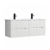 Leziter Trent 120 alsó fürdőszobabútor kerámia mosdóval 4 fiókos, fehér