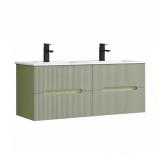 Leziter Trent 120 alsó fürdőszobabútor kerámia mosdóval (4 fiókos) pisztáciazöld-olivazöld