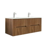 Leziter Trent 120 alsó fürdőszobabútor kerámia mosdóval 4 fiókos, sunset tölgy