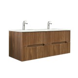 Leziter Trent 120 alsó fürdőszobabútor kerámia mosdóval 4 fiókos, sunset tölgy