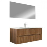 Leziter Trent 120 Fürdőszobabútor 1 medencés kerámia mosdóval tükörrel 60x120 cm sunset tölgy