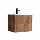 Leziter Trent 60 alsó fürdőszobabútor kerámia mosdóval 2 fiókos, sunset tölgy