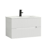 Leziter Trent 80 alsó fürdőszobabútor kerámia mosdóval 2 fiókos, fehér