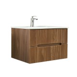 Leziter Trent 80 alsó fürdőszobabútor kerámia mosdóval 2 fiókos, sunset tölgy