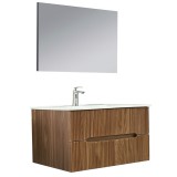 Leziter Trent Fürdőszobabútor 100 cm kerámia mosdóval (2 fiókos) tükörrel 60x100 cm sunset tölgy