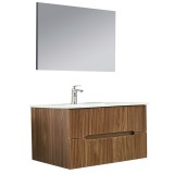 Leziter Trent Fürdőszobabútor 100 cm kerámia mosdóval (2 fiókos) tükörrel 60x100 cm sunset tölgy