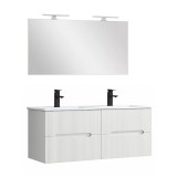 Leziter Trent Fürdőszobabútor 120 cm kerámia mosdóval tükörrel 60x120 cm fehér