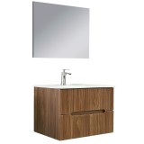 Leziter Trent Fürdőszobabútor 80 cm kerámia mosdóval (2 fiókos) tükörrel 60x80 cm sunset tölgy