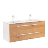 Leziter Vario Clam 120 alsó szekrény mosdóval fehér-tölgy