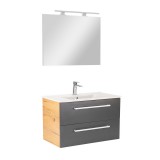 Leziter Vario Clam 80 komplett fürdőszoba bútor tölgy-antracit