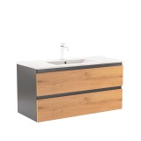 Leziter Vario Forte 100 alsó szekrény mosdóval antracit-tölgy