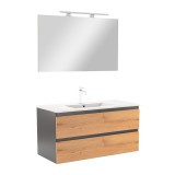 Leziter Vario Forte 100 komplett fürdőszoba bútor antracit-tölgy