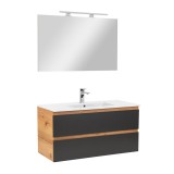 Leziter Vario Forte 100 komplett fürdőszoba bútor tölgy-antracit