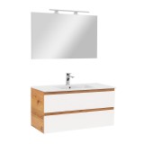 Leziter Vario Forte 100 komplett fürdőszoba bútor tölgy-fehér