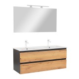 Leziter Vario Forte 120 komplett fürdőszoba bútor antracit-tölgy