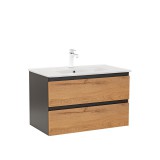 Leziter Vario Forte 80 alsó szekrény mosdóval antracit-tölgy