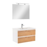 Leziter Vario Forte 80 komplett fürdőszoba bútor fehér-tölgy