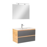 Leziter Vario Forte 80 komplett fürdőszoba bútor tölgy-antracit