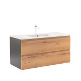 Leziter Vario Pull 100 alsó szekrény mosdóval antracit-tölgy