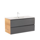 Leziter Vario Pull 100 alsó szekrény mosdóval tölgy-antracit