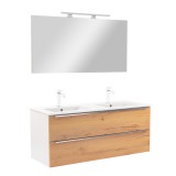 Leziter Vario Trim 120 komplett fürdőszoba bútor fehér-tölgy