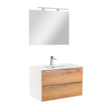 Leziter Vario Trim 80 komplett fürdőszoba bútor fehér-tölgy