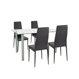 Leziter Verna 4+1 étkező garnitúra fekete-fekete