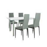 Leziter Verna 4+1 étkező garnitúra szürke-fekete