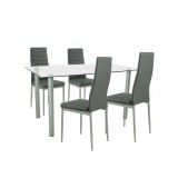 Leziter Verna 4+1 étkező garnitúra szürke-szürke