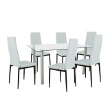 Leziter Verna 6+1 étkező garnitúra fehér-fekete