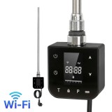 Leziter Wifi-s fűtőpatron törölközőszárító radiátorhoz digitális hőfokszabályozóval 600W fekete