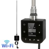 Leziter Wifi-s fűtőpatron törölközőszárító radiátorhoz digitális hőfokszabályozóval 800W fekete