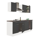 Leziter Yorki 210 konyhabútor fehér korpusz,selyemfényű antracit fronttal