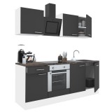 Leziter Yorki 210 konyhabútor fehér korpusz,selyemfényű antracit fronttal alsó sütős elemmel