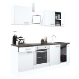 Leziter Yorki 210 konyhabútor fehér korpusz,selyemfényű fehér fronttal alsó sütős elemmel