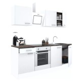 Leziter Yorki 210 konyhabútor fehér korpusz,selyemfényű fehér fronttal alsó sütős elemmel