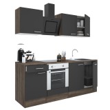 Leziter Yorki 210 konyhabútor yorki tölgy korpusz,selyemfényű antracit fronttal alsó sütős elemmel