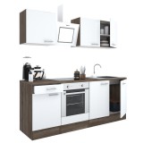 Leziter Yorki 210 konyhabútor yorki tölgy korpusz,selyemfényű fehér fronttal alsó sütős elemmel