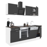 Leziter Yorki 220 konyhabútor fehér korpusz,selyemfényű antracit fronttal alsó sütős elemmel