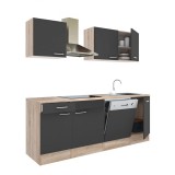 Leziter Yorki 220 konyhabútor sonoma tölgy korpusz,selyemfényű antracit fronttal