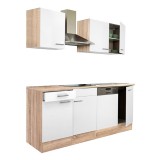 Leziter Yorki 220 konyhabútor sonoma tölgy korpusz,selyemfényű fehér fronttal